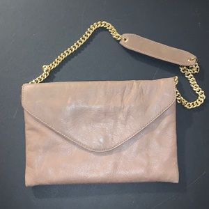 J. Crew Leather Envelope with Shoulder Strap Bag